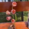 Buquê de lã buquê tecido à mão folhas verde folhagem Lírio orquídea Miosótis tulipa girassol Margarida