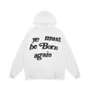 KANYE mesmo estilo você deve nascer de novo moletom com letras de espuma moletom com forro de fleece