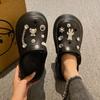 Sandálias Femininas Verão Outwear Hole Shoes Moda 2024 New Ins Trendy Thick Sole Internet Famosos chinelos respiráveis de alta qualidade
