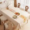 Mantel Estilo Crema Impermeable a Prueba de Aceite Sin Lavado Resistente al Calor Tapete de Mesa Lujo Ligero Gama Alta Rectangular Cubierta para Mesa de Café