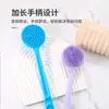 Escova de Banho Dupla Face com Cabo Longo Escova de Chuveiro Escova Grossa para Costas Ferramenta Autossuficiente Esfoliador de Costas Escova de Banho de Silicone
