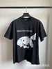 Erd Melancólico Rico Segunda Generación Estampado de Letras Viejo Holgado Retro Vintage Camiseta de Manga Corta para Hombre y Mujer Tendencia Verano