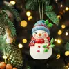 Muñeco de nieve acrílico plano transfronterizo de Navidad, adornos para colgar en el coche de venta caliente, manualidades y decoraciones para árboles de Navidad