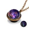 Venta transfronteriza Personalidad europea y americana Galaxia Nebulosa Universo Luminoso Doble cara Retro Exquisito Colgante Collar Fabricantes Venta al por mayor