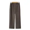 Pantalones rectos de lana de nuevo estilo para madres, cintura elástica de moda, pantalones de color liso versátiles de alta gama para adelgazar para mujeres de mediana edad