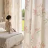 Cortinas de estilo leve e fresco francês cortinas de varanda translúcidas que transmitem luz mas não revelam o interior toque de alta qualidade sala de estar cortinas de linho translúcidas novo estilo
