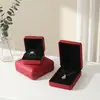 Caja de joyería de caja de hierro de cuero PU, caja para anillos, caja para colgantes, caja para pulseras, joyero, caja de embalaje para joyería de hierro en bruto