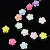 Flor de Resina de Fondo Plano de 12 mm Hecha a Mano DIY Accesorios para el Cabello Funda de Teléfono Decoración de Flor de Camelia Perforada de Resina Accesorios Venta al por Mayor