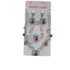 Conjunto de Colar de Joias Infantis Elsa Princesa Pingente de Floco de Neve Acessórios Pulseira de Desenho Animado Brincos Joias para Menininha