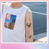 Divertido Brillo Dinosaurio Calcomanía Tatuaje Calcomanía Lavable Impermeable Duradero Rompecabezas Tarjeta de Color Ventilación Brazo Cara de Niños