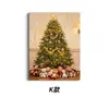 Pinturas Decorativas Quentes Estilo Retrô de Natal da Amazon para Sala de Estar e Quarto, Atmosfera Festiva, Árvore de Natal, Papai Noel Pinturas Penduradas