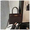 PU minimalista chic casual retro color sólido para ir al trabajo bolso de mano de lujo ligero bolso de hombro cruzado para mujer
