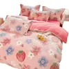 Juego de Ropa de Cama Gruesa de Invierno con Copos de Nieve de Leche de Felpa Cuatro Piezas Juego de Tres Piezas de Sábana de Felpa de Doble Cara, Franela, Felpa de Coral, Funda de Edredón