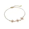 Artículo Popular Transfronterizo: Tres Pulseras Finas de Estrella de Ocho Puntas para Mujer, Estilo Minimalista Nicho Estrellado, Versátiles para el Uso Diario y para Ir al Trabajo
