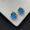 Colgante Ovalado de Zirconia de Color con Borde Dorado, Múltiples Opciones de Color, Accesorios para Joyería DIY, Colgante Conector para Pulsera y Aretes