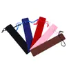 Gran cantidad en stock estuche para bolígrafos de cristal de franela de doble cara engrosado con cordón de haz multicolor estuche de franela para bolígrafos estuche para bolígrafos de voltaje venta al por mayor