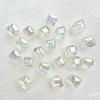 Cuentas prismáticas cuadradas pequeñas de 8 mm de color sólido transparente alto, chapadas en color UV, material para abalorios para hacer cadenas para teléfonos móviles, collares de cuentas, accesorios de joyería