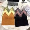 Camisola Sexy Brillante con Cuentas Transfronteriza Adornos de Diamantes a la Moda Hermosa Ropa Interior de Espalda Banda Interna Almohadilla para el Pecho Top de Uso Externo para Mujeres