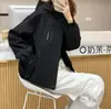Jaqueta curta com capuz casual e estilosa para uso externo feminino, casaco de zíper soltinho para primavera e outono, top versátil e estiloso