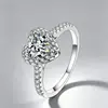 Anillo de Moissanita en Forma de Corazón Anillo de Plata de Ley 925 con un Tacto Lujoso y Elegante, Versátil para Compromiso y Boda, Accesorio de Joyería