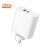 Cargador AC multi-puerto de carcasa 360W, adaptador de corriente 5V 3A, cargador de teléfono móvil de carga rápida PD 20W + QC 3.0