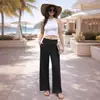 Amazon Transfronterizo 2026 Pantalones Anchos de Pierna Ancha con Bolsillos, de Cintura Alta, Caídos, Casual Sueltos tipo Palazzo para Mujer
