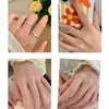 Anillo de Flor Iris Cruz de Zirconia Estilo Coreano para Mujer Diseño de Nicho Versátil Anillo Abierto para Dedo Índice Apilable Accesorios Personalizados