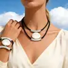 Moda Transfronteriza Líneas Geométricas Simples Gráficos Huecos Combinación de Collares Largos Colgantes Apilados Venta al por Mayor