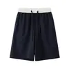 Pantalones cortos de seda de hielo de color sólido para hombre, de verano, finos, sueltos, rectos, frescos, casuales, de longitud media, de marca moderna, de secado rápido, de Estados Unidos.