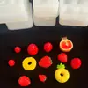 Mini Molde de Silicone para Fazer Formatos 3D de Meio Rosto de Morango, Romã e Abacaxi