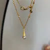 Plata de Ley S925 Reloj de Arena Pequeño Cintura de Hombre Cepillada Gota de Agua Collar Diamante Burbuja Lujo Ligero Todo-fósforo Colgante Frasco de Perfume Cadena de Clavícula