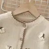 Suéter Base para Niños Otoño 2025 Nuevo Lindo Conjunto de Dos Piezas para Niña Suéter de Cuello Redondo para Niñas Conjunto Grueso