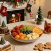 100 peças-Palitos de Frutas de Natal, Madeira, Padrão de Rena do Papai Noel, Decoração de Feriado