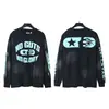 Sudadera con Estampado Retro Street Rock de Moda Hellstar de Manga Larga para Hombre y Mujer Corte Holgado