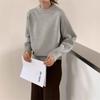 Suéter de punto acanalado redondo transfronterizo simple para mujer, nuevo top de punto suave holgado de otoño e invierno
