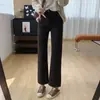 ¡Pantalones mágicos adelgazantes! Jeans rectos de tiro alto elásticos en cuatro direcciones para adelgazar para mujer, pantalones estrechos de pierna ancha de otoño H082012