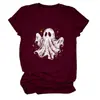 Amazon eBay sitio independiente moda personalizada versátil mujer nuevo fantasma estrella cuello redondo manga corta camiseta para comercio exterior