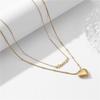 Nuevo y Moderno Collar de Acero de Titanio Doble Capa Chapado en Oro de 18 Quilates con Temática de Amor para Mujer con Diseño Único Cadena para Clavícula Joyería