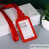 Porta Credencial de Plástico Simple, Insignia de Trabajo para Empleados, Etiqueta de Nombre con Cordón, Porta Tarjeta Retráctil para Estudiantes del Campus, Porta Tarjeta de Comida