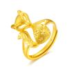 Anillo de Oro Chapado en Latón Zorro Hada Hermoso Lindo Regalo para Damas Joyería de Boda Anillo Abierto