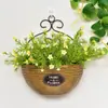 Cestas de Flores de Parede, Vasos de Flores, Cestas Suspensas, Decorações de Parede Tecidas para Interior e Exterior, Tecelagem de Bambu de Parede, Arte em Rattan Puramente Feita à Mão, Rattan de Imitação