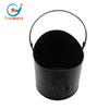 Cubo de ceniza portátil, accesorios para chimenea, herramientas de hierro para chimenea, cubo de carbón negro de zinc y hierro, cubo de carbón