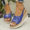 Sandalias de cuña de talla grande para mujer, comercio exterior transfronterizo, nuevo modelo de verano 2026, estilo europeo y americano, plataforma impermeable, sandalias casuales de moda