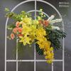 Simulación de Boda Guía de Camino Flor Mori Amarillo Decoración de Mesa para Boda Arreglo Decorativo Floral para Banquete de Boda Hotel Floral