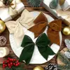 Decoraciones de Lazos Navideños DIY Tela Roja Guirnalda para Árbol de Navidad Arreglo Lazos Decorativos Colgantes Venta al por Mayor