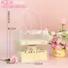 Presente transparente Bolsa de flores portátil Bolsa de presente de mão Bolo Sobremesa Quadrado Saco de embalagem de buquê de barraca Dia dos namorados