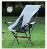 Silla plegable portátil de aleación de aluminio para exteriores con reposabrazos, respaldo alto, malla transpirable, silla luna de camping, ocio en la playa, pesca
