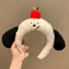 Faixa de cabeça de pelúcia fofa de desenho animado para lavar o rosto de mulheres, acessório de cabelo para outono e inverno, faixa de cabeça de coroa alta, antiderrapante, grampo de cabelo que não cai