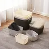 Cesta de almacenamiento de plástico para armarios, cestas de baño, cestas de lavandería de estilo ratán para mesa, cestas de juguetes y cajas de almacenamiento portátiles.