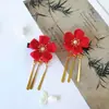 Grampo de Cabelo Borboleta Acessório de Cabelo Sino Crianças Traje Tang Grampo com Franja Traje Antigo Cheongsam Hanfu Acessórios Acessório de Cabelo Flor